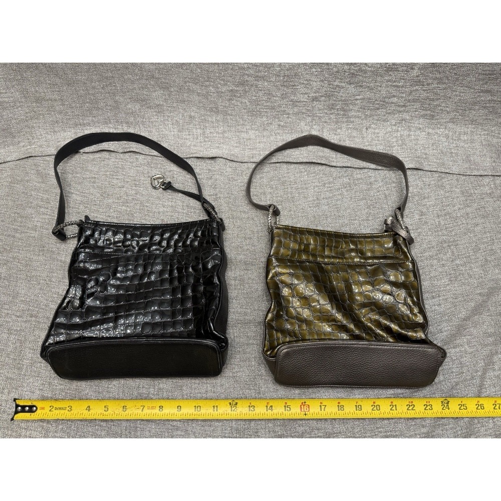 Two Brighton Shoulder Purses Lot Bulk Grey Brown Black - Picture 2 of 9